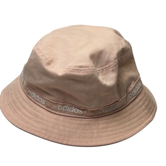 Adidas Women's Pink Bucket Hat One Size Summer Casual Logo Accents - Picture 1 of 14